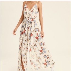 American Eagle Outfitters Women's Ivory Blue Floral Jumpsuit size 6